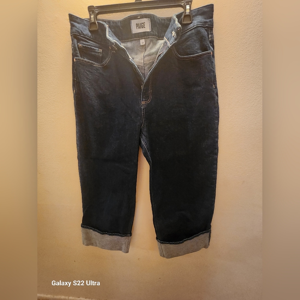 PAIGE Dark Wash Denim Pants